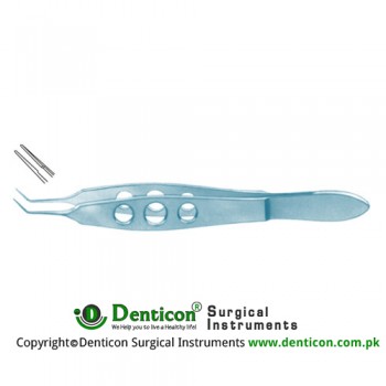 McPherson Suture Tying Forcep Angled - With Tying Platform Titanium, 10 cm - 4" Jaws Length 5mm
